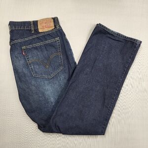 Levis 559 38x34 Relaxed Straight Dark Wash Denim Jeans Distressed Small Flaw